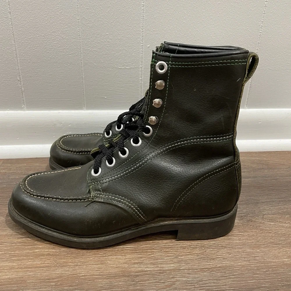 Walker Shoes Green VTG Lace Up Boots Forest Outdoor Gorpcore Granola